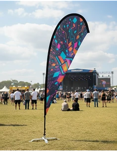 Graphic teardrop flag +...