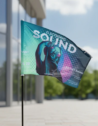 Bandeira sublimada com argolas e reforço