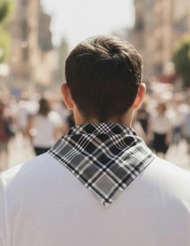 Blue Herb Checkered Imported Scarf