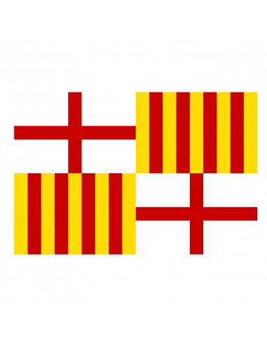 Bandera Barcelona con anillas y refuerzo