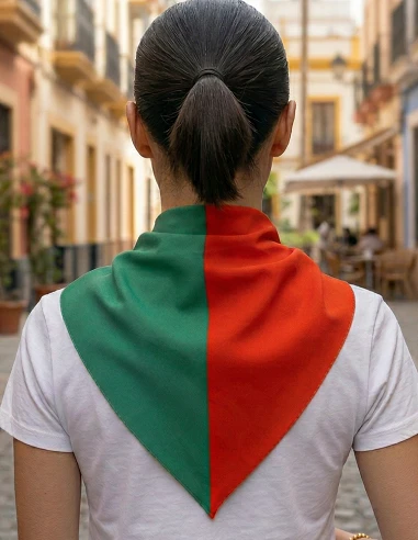 Lenço bicolor em popelina