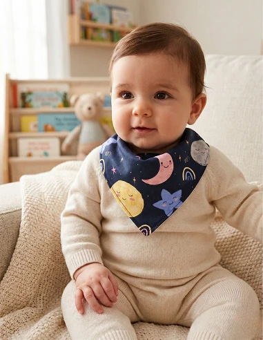 Baby dribble bib with sublimated design