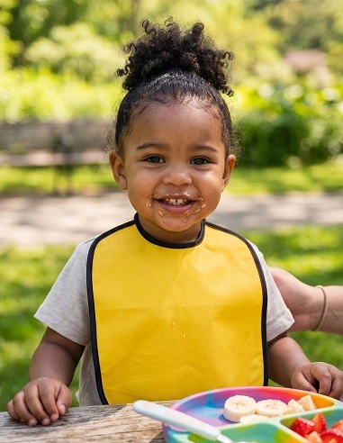 Babero liso algodon niño